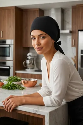 Siyah Chef Bonesi Aşçı Ve Şef Bonesi | Cerrahi Bone Ve Bandana