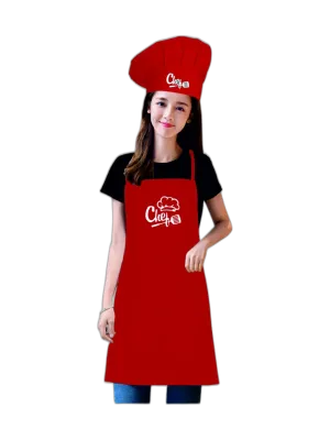 Kırmızı Mutfak Masterchef Önlük Seti ( Önlük+chef Şapka+2 Adet Eldiven )