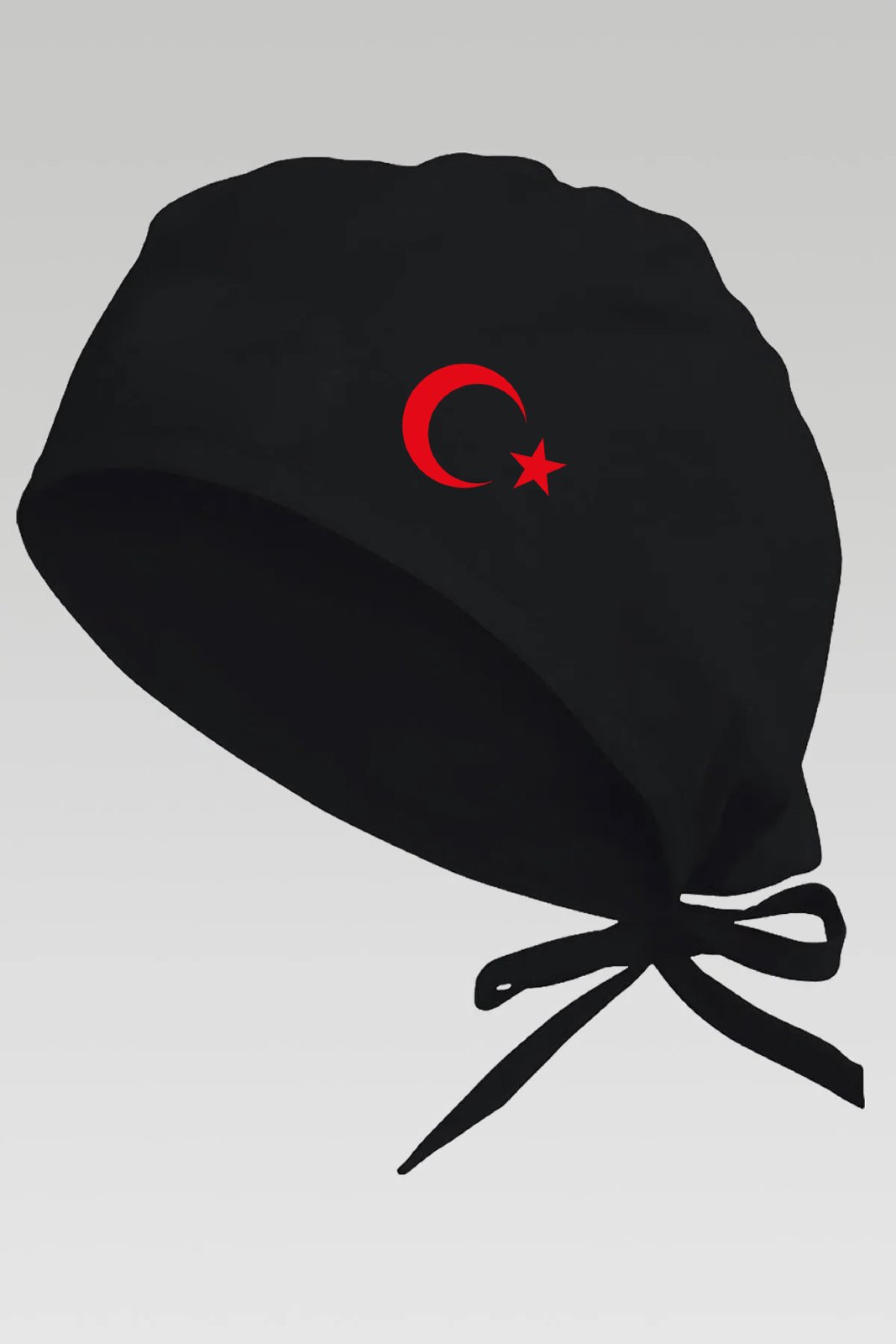 Kırmızı Ay Yıldızlı Siyah Chef Bonesi | Özel Tasarım Aşçı Ve Şef Bonesi - görsel 1
