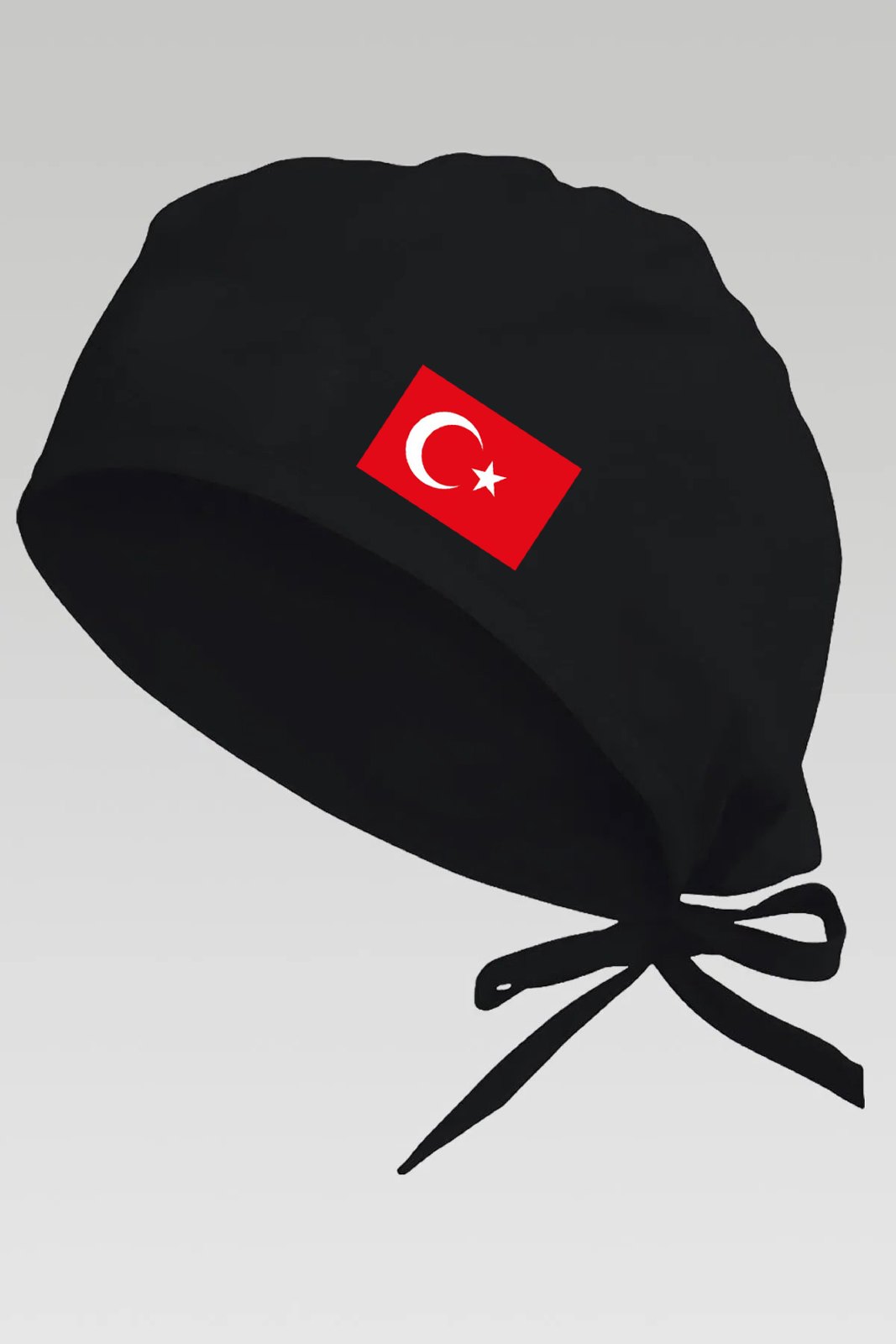 Türk Bayraklı Siyah Chef Bonesi | Özel Tasarım Aşçı Ve Şef Bonesi - görsel 1