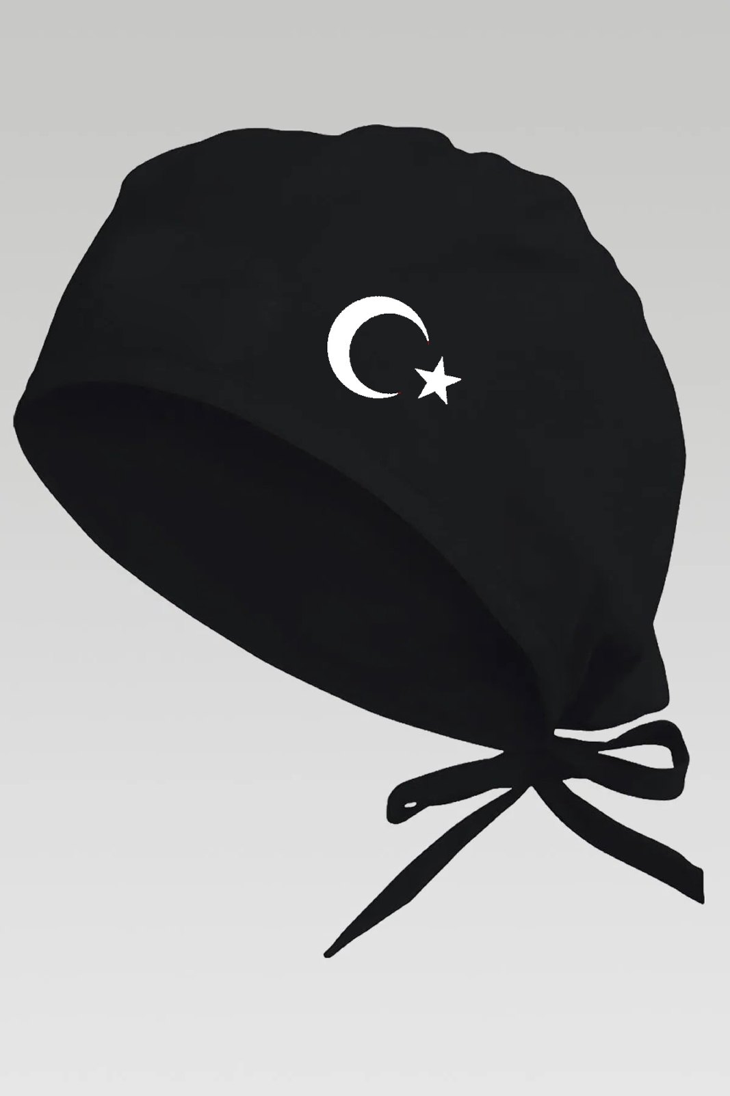 Beyaz Ay Yıldızlı Siyah Chef Bonesi | Özel Tasarım Aşçı Ve Şef Bonesi - görsel 1