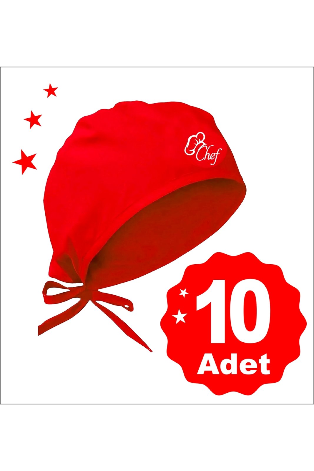 İnce Chef Bonesi 10 Lu Set Bone| Özel Tasarım Aşçı Ve Şef Bonesi | Cerrahi Bone Ve Bandana